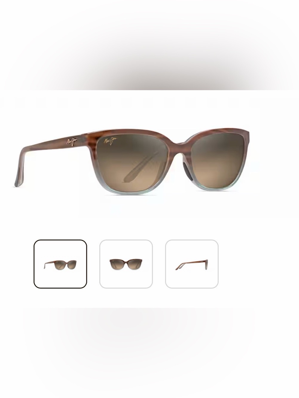 Maui Jim Honi Brown to Aqua Gradient Cat-Eye Sunglasses (includes off brand case